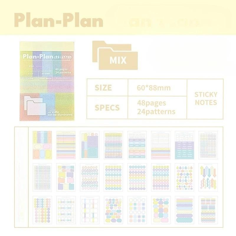 48sheet Multi-Color Tabs Index Tabs for Page Marking Note Taking Writeable Classification Stickers for Books Notebooks Office