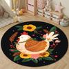 Cozy Round Botanical Multicolor Rug Mat, Non-Slip Floor Mat for Office