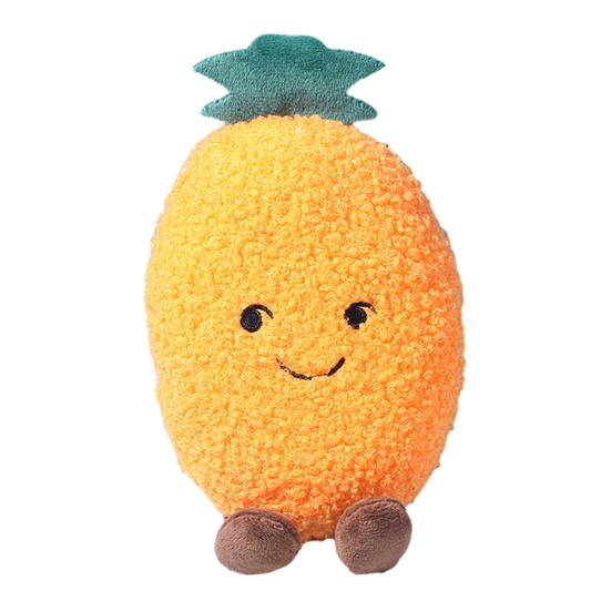 Plush Fruit Dog Toy Bite Resistant Squeaky Chew Avocado Mango Watermelon Pineapple Plushie Boredom Stress Relief Dog Teething Interactive