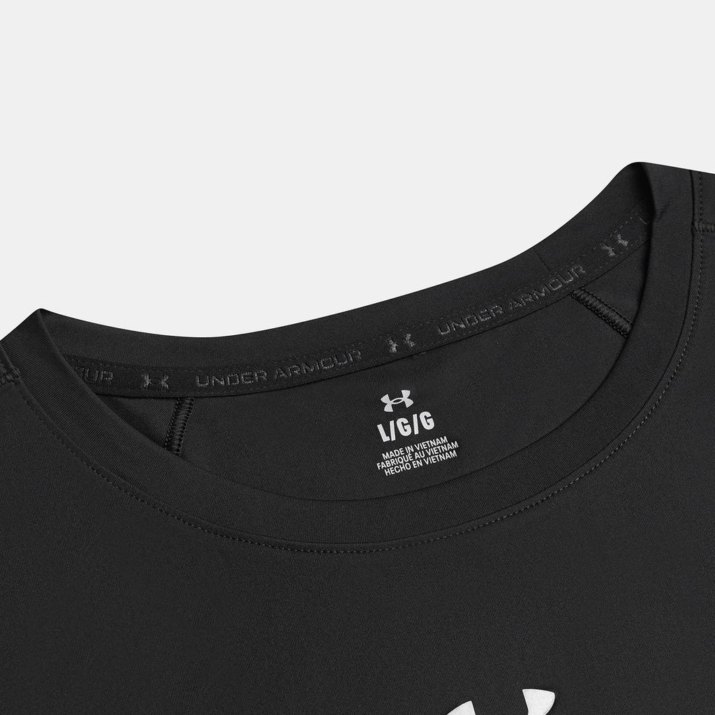 Under Armour Ef Cool Mesh Training Breathable Casual Fashion Solid Color Short Sleeve T-Shirt Men Tops Black 6014365-001