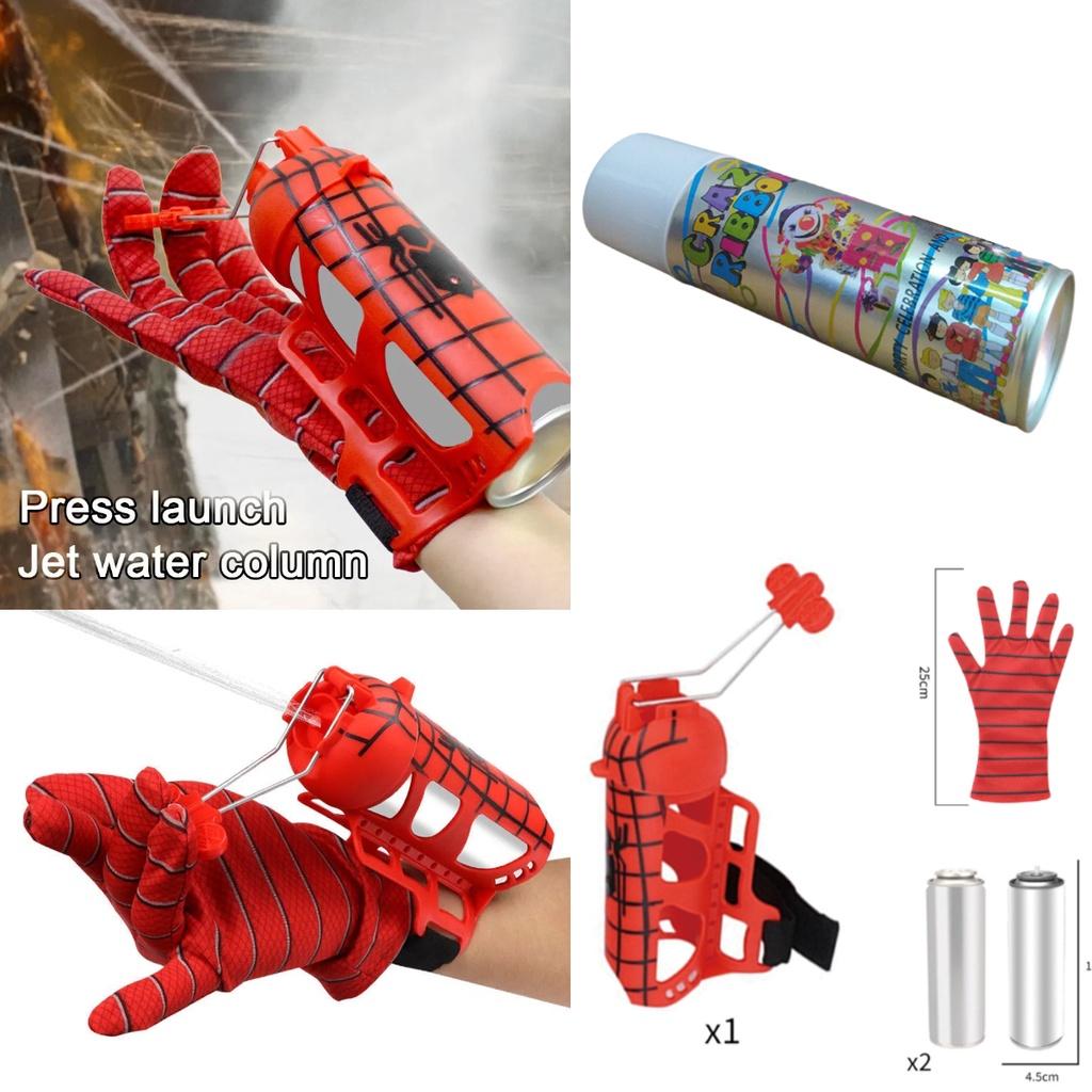 Spinnenseide Shooter Spielzeughandschuhe für Kinder Halloween Rollenspiel mit Seidensprühfunktion