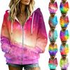 Damen Lässige Kapuzenjacke mit Aufdruck, Langarm, mit und Taschen, Lockere Passform
