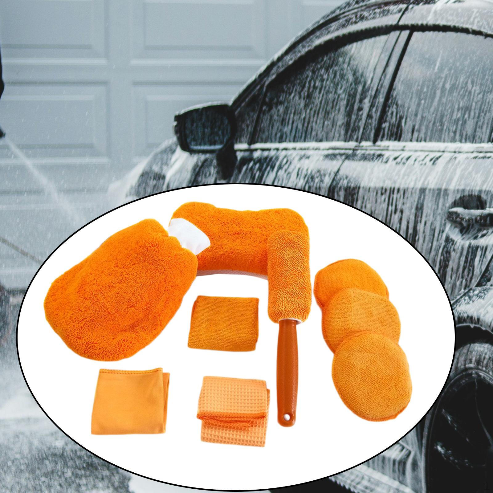 

Набор из 9 предметов для автомойки, автомобильные аксессуары, губка для ухода за полировкой, полотенца, перчатки, автодетейлинг, стирка оранжевый