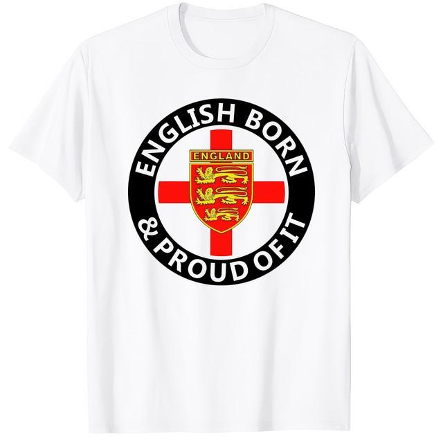 English Born And Proud Of It Patriotic UK Pride Graphic T-Shirt S