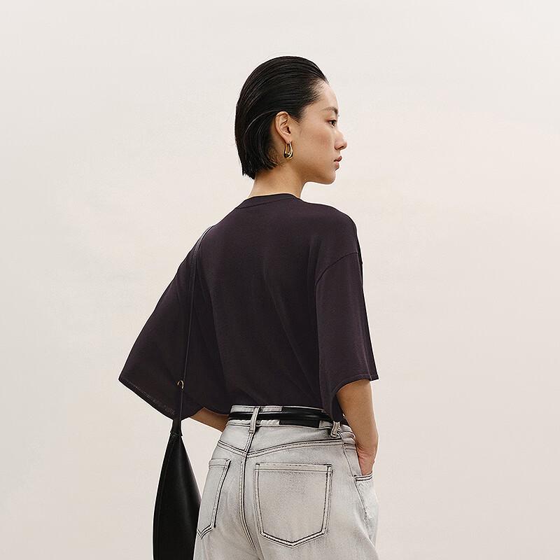 Less LESS 2026 Summer Round Neck Short Sleeve Knit Top
