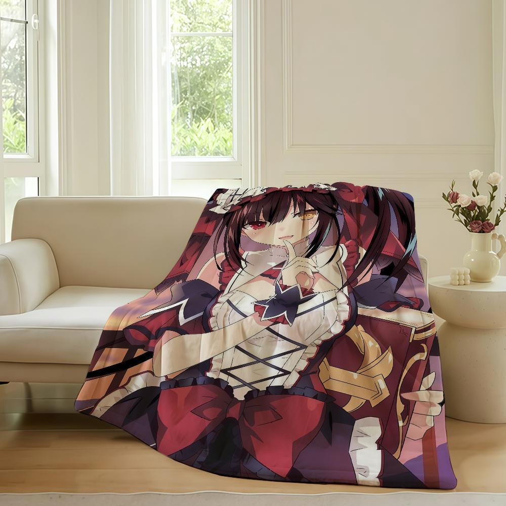 Anime role Kurumi Tokisaki Blanket For Sofa Office Bed Plane Travel Sleep Read Relax Camping Soft And Warm
