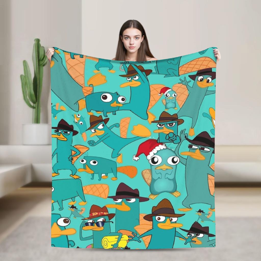 Perry the Platypus Warm Blankets Boy Girl Plush Throw Blanket Fashion Home Decor Flannel Bedspread Sofa Bed Cover