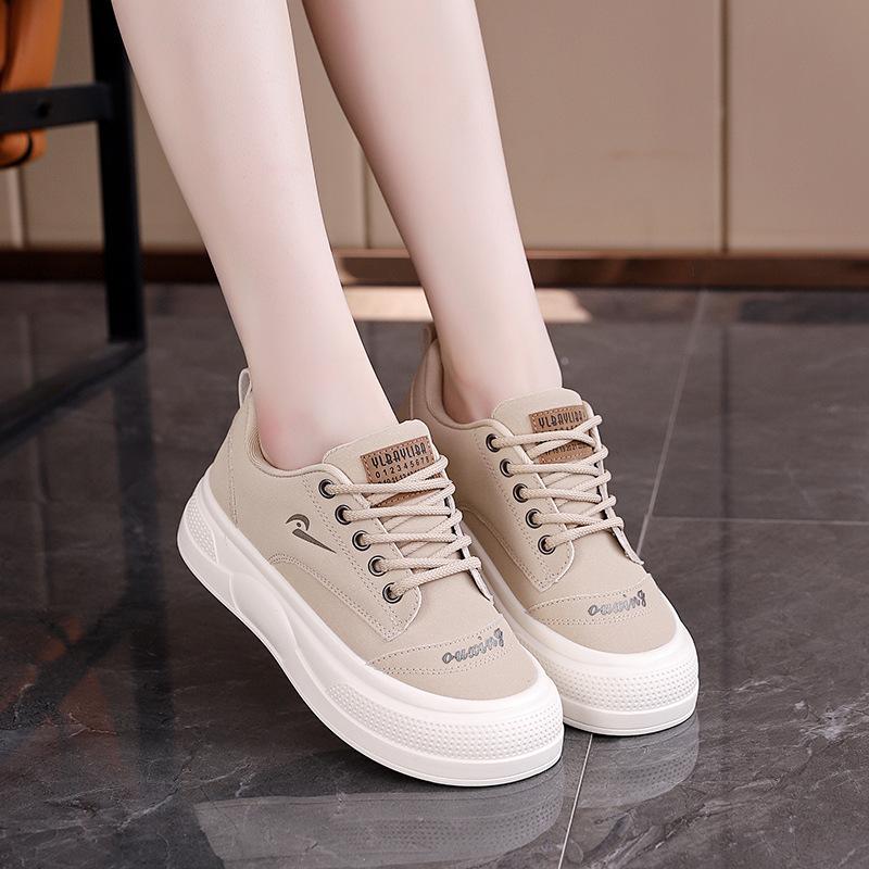 Spring Student Versatile Little White Board Shoes Women's Retro Flat Bottom Low-top Casual Single Shoes Lightweight Breathable Sports Shoes