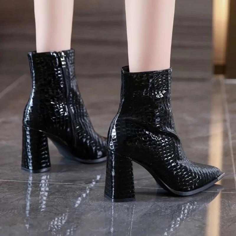 Pointed Toe Woman Short Shoes Autumn Very High Heels Ankle Boots for Women Heeled Spring 2025 Pu On Offer Promotion Hot Booties