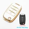 3/4 Button Tpu Car Key Shell Fob Case Cover For Hyundai Elantra Genesis Sonata Kia Rio Sedona Sorento Soul Sportage Forte Optima