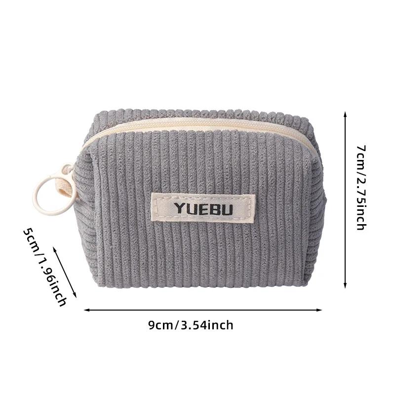 Corduroy Mini Zipper Coin Bag Small Wallet Key Earphone Storage Bag Kids Coin Purse Coin Pouch Cute Purse Versatile Bag