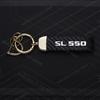 Für Mercedes Benz SL500 SL550 SL600 Logo Emblem Auto Kohlefaser Leder Zinklegierung Schlüsselanhänger Mikrofaser Schlüsselanhänger Geschenk