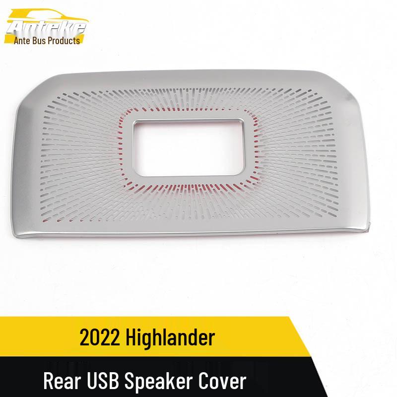 22 Highlander Rear USB Speaker Cover Sequin Stainless Steel Panel
