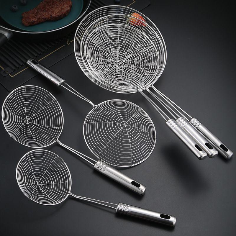 Stainless Steel Skimmer Solid Strainer Ladle Stainless Steel Kitchen Utensil Tool French Fries Fish Frying Kitchen Utensil