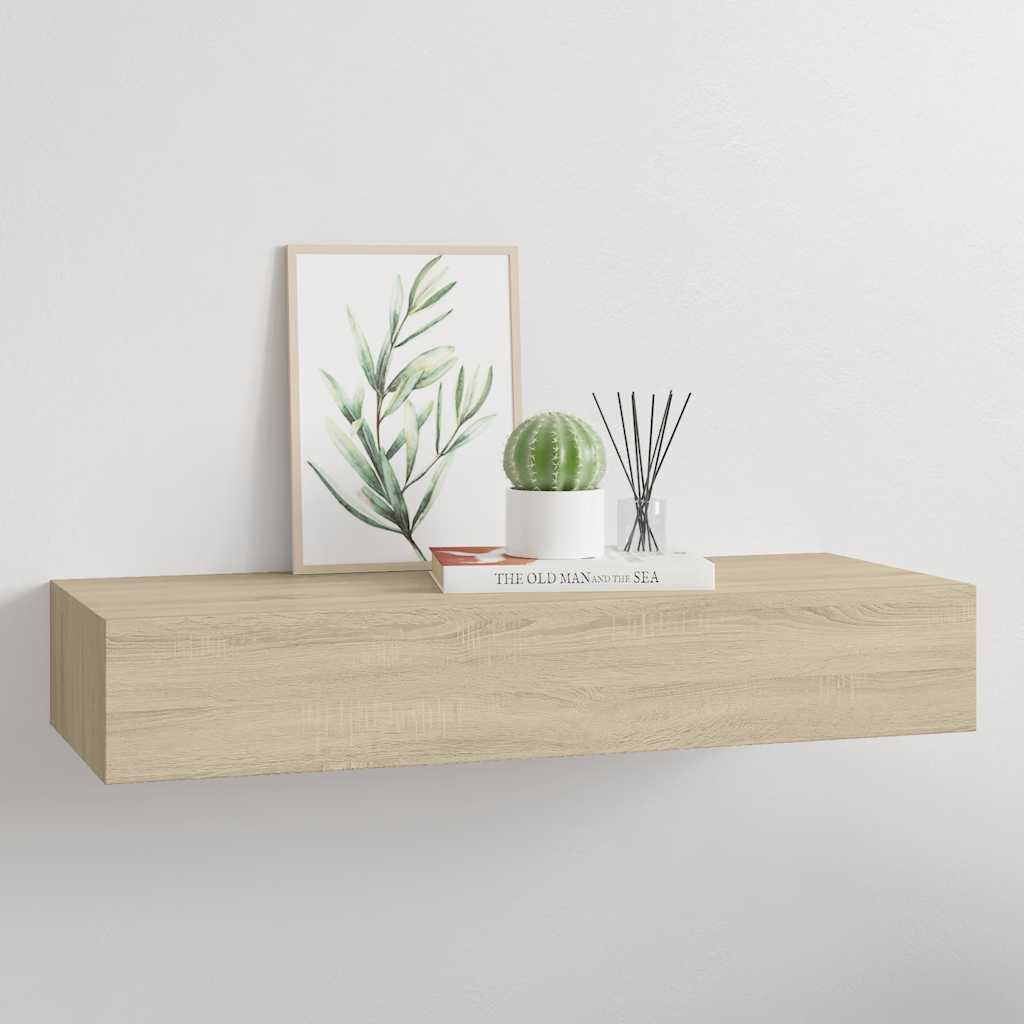 Vidaxl Półka Ścienna Z Szufladą, Kolor Dębu, 60 X 23,5 X 10 Cm, Mdf