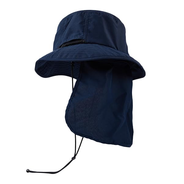 

Safari S Summer Hat with Sunshade and Chin Outdoor Head Circumference Navy [Broccoli House] Hat, Teflon-coated, Water-repellent, Stain-resistant,