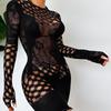Sexy Crotchless Lingerie Women Hollow Bodysuit Baby Doll Dress Deep V Lace Underwear Open Crotch Pajamas Erotic Adult Female Sex Game Costumes
