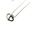 Les Trésors De Lily [N5372] - Silberne 'Love' Halskette schwarz weiß (rhodiniert)