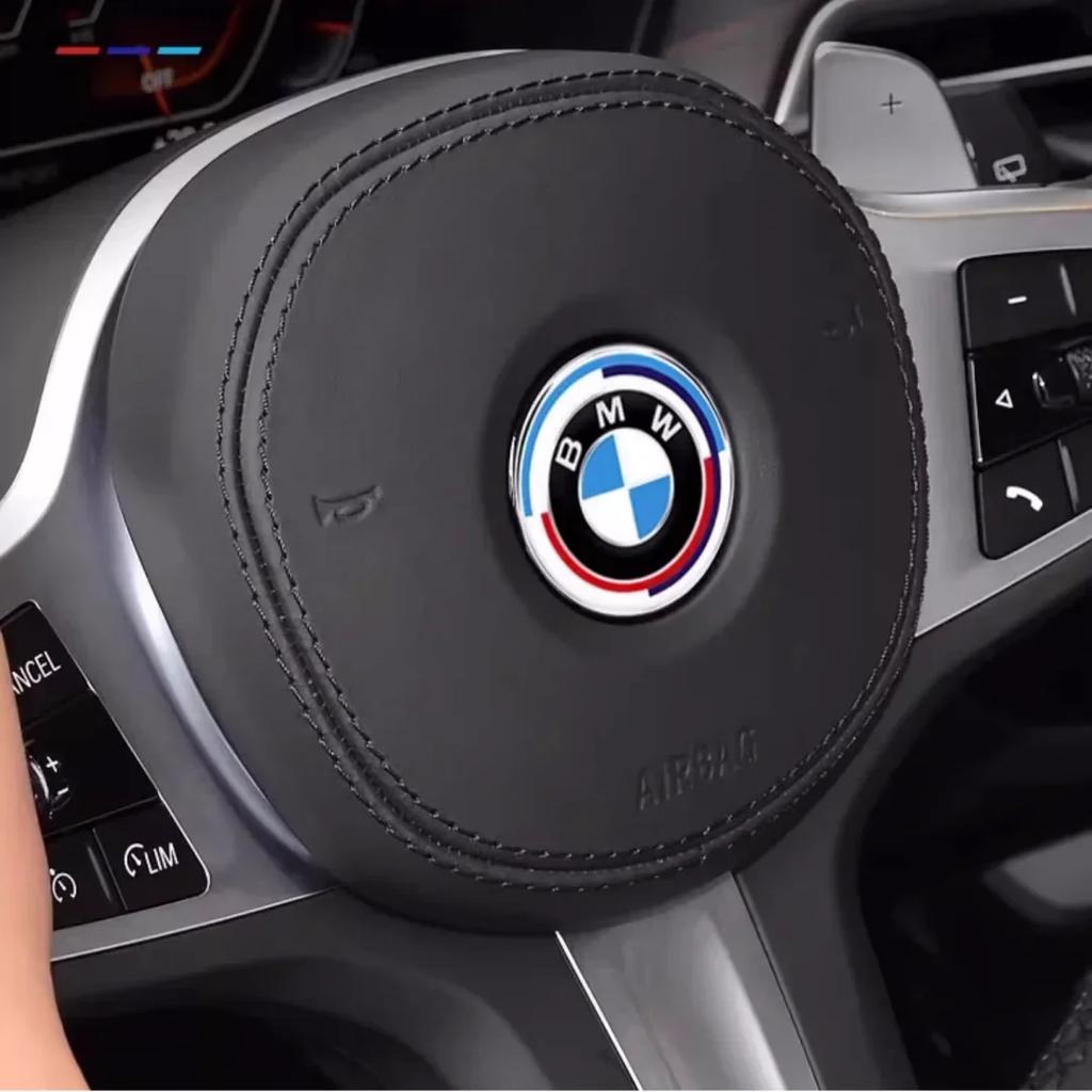 2025 Hot 1Pcs 46mm Car Steering Wheel Badge Emblem Sticker For All BMW Series E36 E46 E53 E90 E60 E61 E93 E87 X1 X3 X5 X6 F30 F2