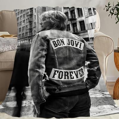 Couverture de canapé B-Bon-ES J-Jovi-ES Band Microfibre Couverture de lit bureau Voyage Cadeau Maison