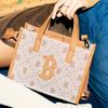 New MLB Synthetic Leather Tote Bag Shopping Bag Handbag Crossbody Bag Shoulder Bag Small Size Women's Brown 3AORS013N-43BRS