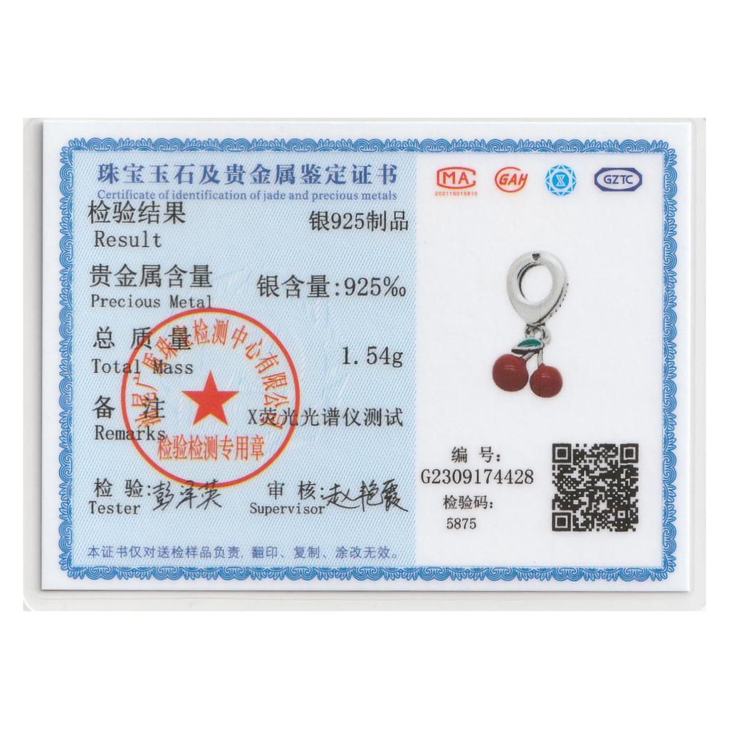 925 Silver Fruit Charms Pendants Strawberry Cherry Apple Avocado DIY Bead Fit Bracelet Jewelry Fine Gift for Her