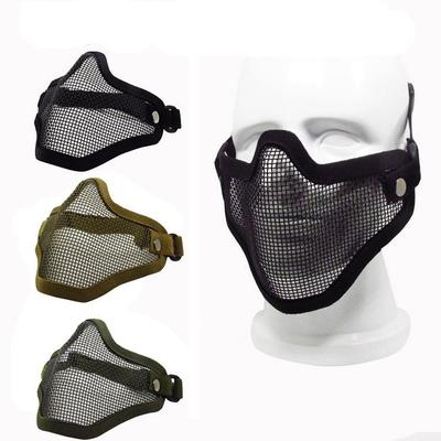 Tactical Outdoor Self-Defense Half Face Steel Mesh Mask for Men and Women