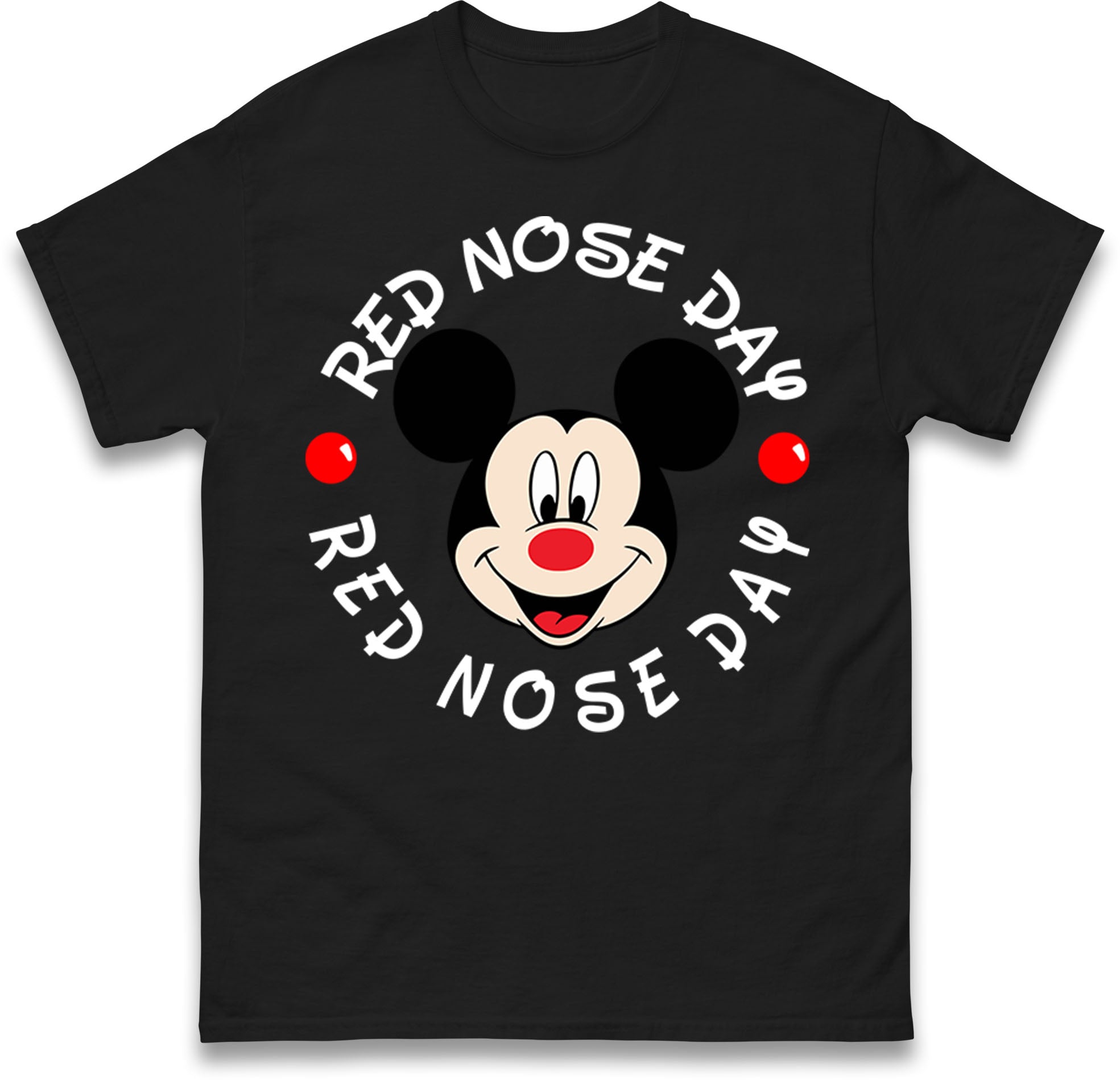 Mickey Mouse Face Red Nose Day kids T Shirt 100