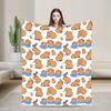 Capybara Pattern Blanket Flannel Autumn/Winter Cartoon Cute  Multifunction Lightweight Throw Blanket for Bed Office Quilt
