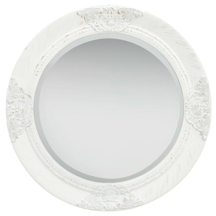 VidaXL Miroir mural style baroque 50 cm Blanc 320344