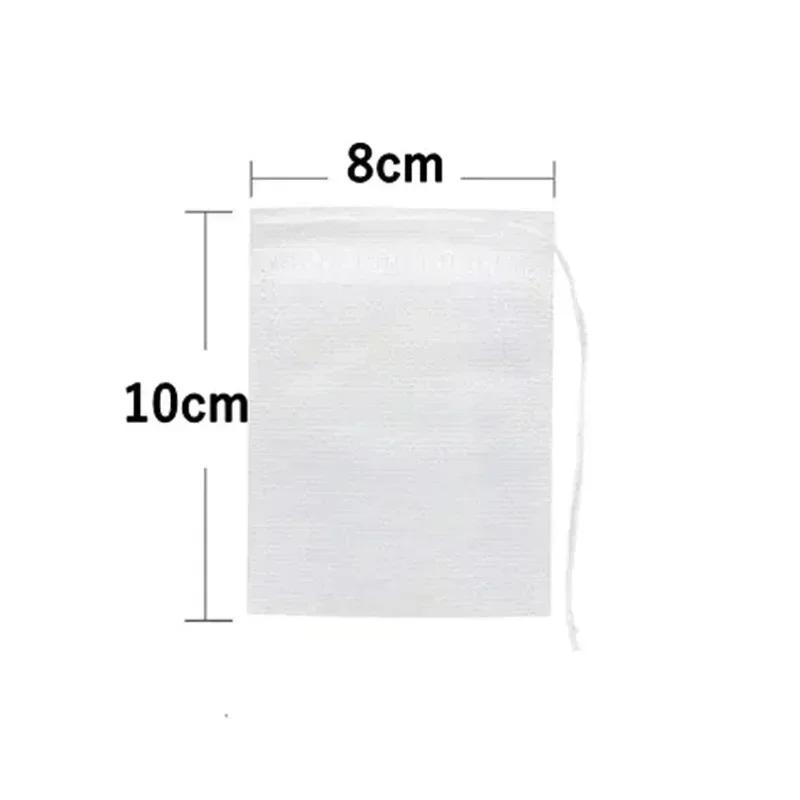 100PCS Non-woven Fabric Tea Bag Disposable Tea Filter Bags  with Drawstring Kitchen Tea Filter Paper for Coffee Herb Loose Tea