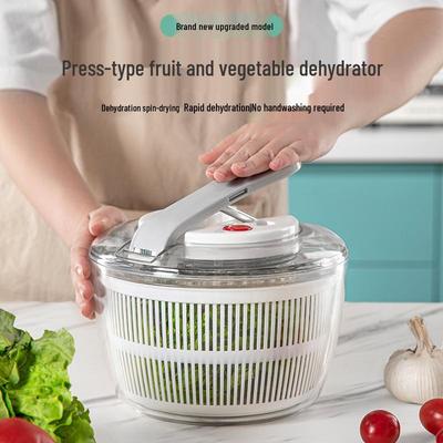 Manual Fruit & Vegetable Dehydrator and Salad Spinner with Washer & Drain Basket