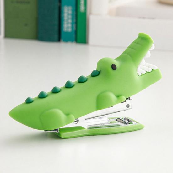 Mini Stapler for Desk Small Cute Stapler Crocodile Dinosaur Design Pocket Stapler Office Supply Accessory