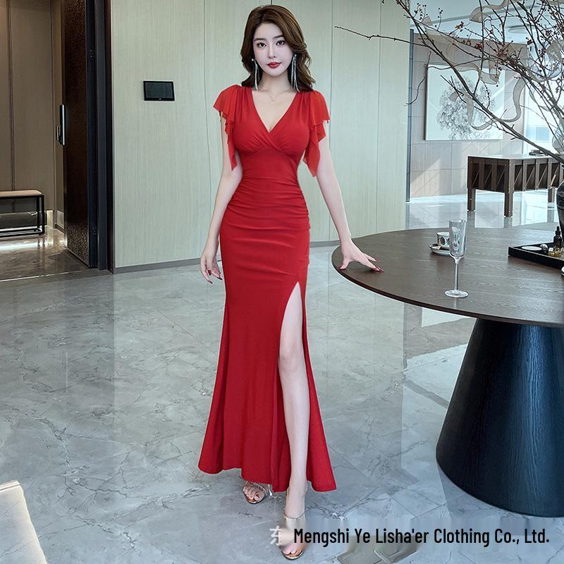 Elegant Nightclub Evening Gown & Spa Technician Uniform