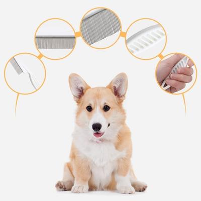 Stainless Steel Pet Hair Comb Tear Stain Removal Multifunctional Pet Flea Removal Comb Pets Accessories Grooming Comb Pet