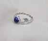 Lapis Lazuli Ring 925 Sterling Silver Moon Star Adjustable Ring Blue Gemstone Handmade Jewelry