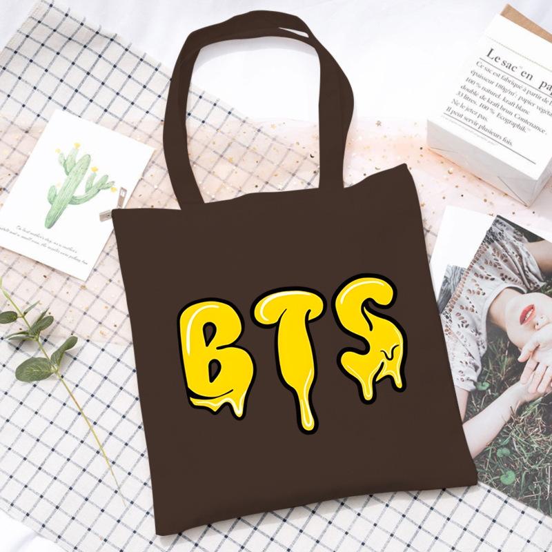 Korean Style Printed Canvas Tote Bag for Women Men Large Capacity Commuter Shoulder Handbag Fashionable Daily Outing Purse KTB