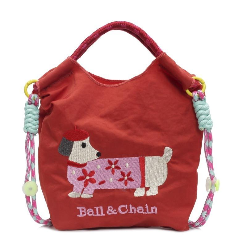 High round embroidered shopping bag, nylon waterproof tote bag, environmentally friendly folding portable shoulder bag.