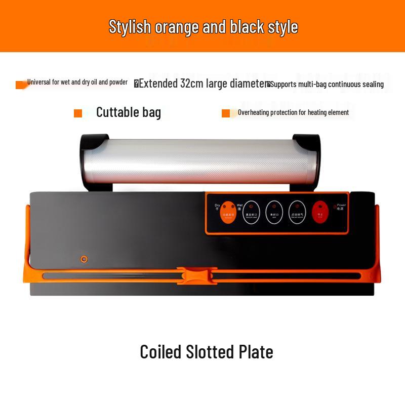 

Huiqishang Automatic Vacuum Sealer for Tea and Food Black-Orange (Includes 10 bags of 17*25)
