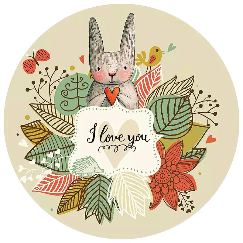 

Cartoon Round Christmas Rug - Velvet, Dirt-Resistant, Easy-to-Clean Foot Pad for Living Room or Coffee Table. Diameter 60cm