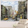 Black and White England Landmark Picnic Mat Hippie Trippy Tapestry Wall Art Meditation Decor for Bedroom Living Room Dorm, Red