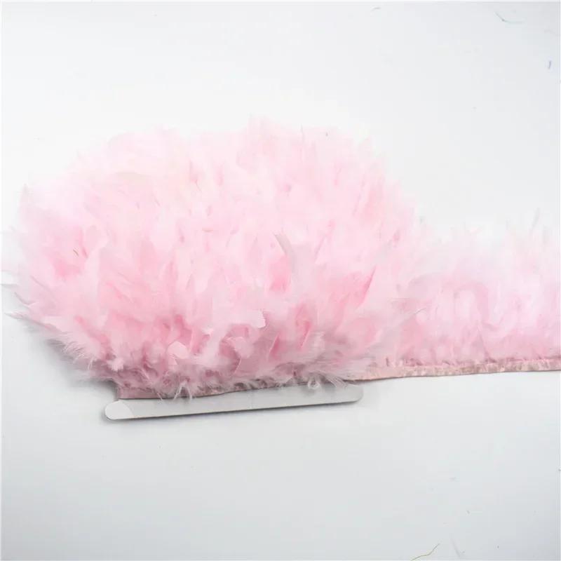 Colored Fluffy Turkey Feathers Trim Tassel Fringe Ribbon Marabou Feather Tape Boa Sewing Costume Clothing Accessories Decoration
