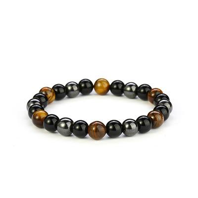 Pulsera de Cuentas Piedra Ojo de Tigre Pulsera Magnética Negra Pulsera para Hombres Mujeres Pulsera de Pareja