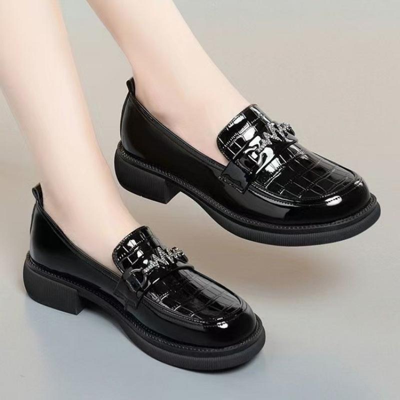 2025Spring and Autumn Hot-Selling Women's Loafers Mid-Heel Slip-On Lazy Shoes Casual Low-Top Fashion Single Shoes