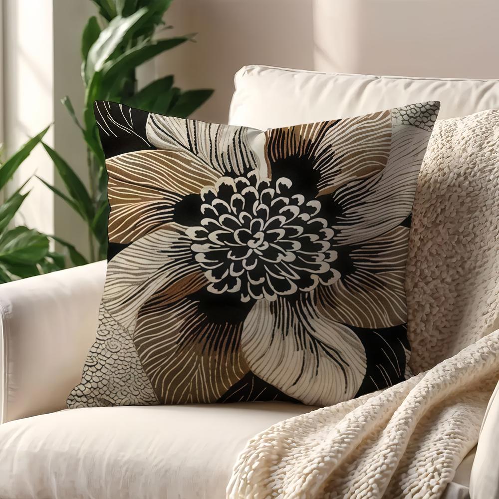 FarmhouseStyle Dahlia Pattern cushion cover For Pillow Printing Sofa Decoration Home Room Coffee Shop Office Nordic Simplicity