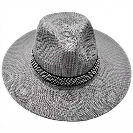 

Men Sun Hat Wide Brim Sunscreen Washable Friendly to Skin Beach Hat for Summer сірий