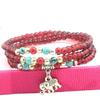 Korean Style Imitation Garnet Triple-Circle Bracelet - 6mm Multilayer Girlfriend's Jewelry