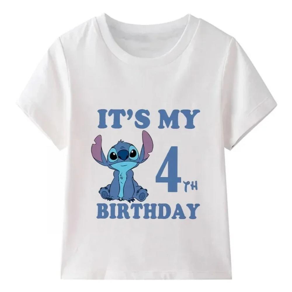 

2026Lilo & Stitch Print Kids Clothes It s My 1 2 3 4 5 6 7 8 9 Years Birthday Boys Girls T Shirt Cute Baby Children T-Shirts 110