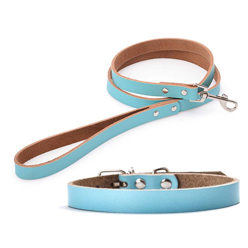 Adjustable Dog Collars Genuine Leather Pet Dog Collar Leash Lead For Small Medium Large Dogs Bulldog Pugs Beagle Dogs Supplies