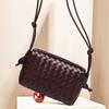 Solid Color Woven Single Shoulder Bag  Fashionable and Trendy Small Square Bag  Compact and Large Capacity Diagonal Cross Women's Bag